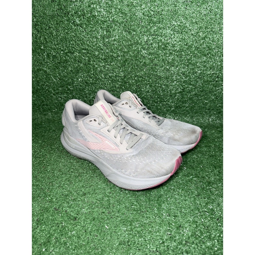 Brooks Womens Size 9.5 2A Adrenaline GTS 24 Gray Running Shoes Walking Sneakers - Picture 2 of 9
